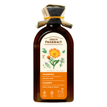 Calendula & Rosemary Oil Shampoo for Oily Hair, 350 ml / 11.83 fl.oz – Vegan Formula, 91% Natural Ingredients, Balances Scalp & Enhances Freshness